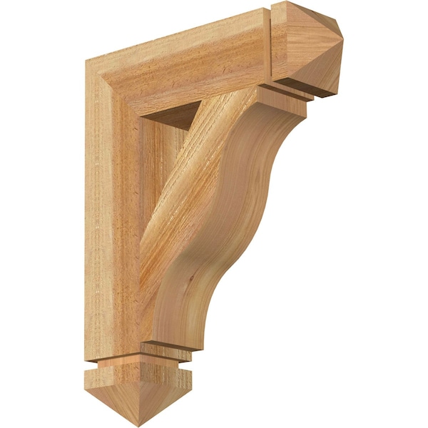 Ekena Millwork Funston Arts & Crafts Rough Sawn Bracket, Western Red Cedar, 4"W x 16"D x 20"H BKT04X16X20FST03RWR - main